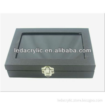 Black Multi-purpose Glass Top Jewelry Display Case Box